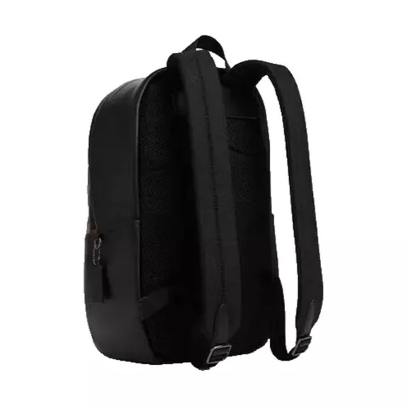 NWT  Coach Men's Khaki/Black Signature Canvas & Leather Edge Backpack- CM024 - Picture 3 of 7